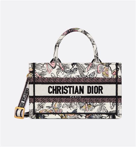 Mini Dior Book Tote Multicolor Libellule Camouflage Embroidery 